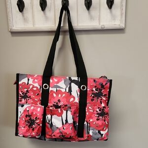 New Without Tags Floral ThirtyOne Tote Bag - Black and Red
